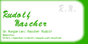 rudolf mascher business card